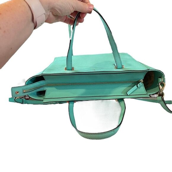 Kate Spade Leather Cedar Street Hayden Satchel Turquoise - Picture 4 of 11